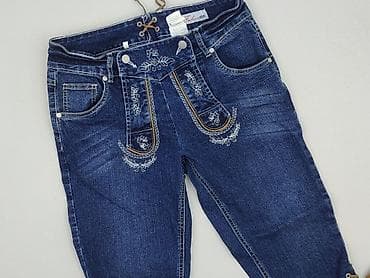 jeansy patchworkowe: Spodnie 3/4 damskie, rozmiar M — 1