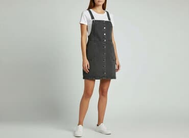 sukienka ogrodniczka czarna: Sukienka damska, rozmiar S — 5