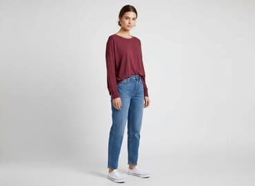 bluzki z długim rękawem i dekoltem: Reserved, Women`s T-shirt, size L — 1