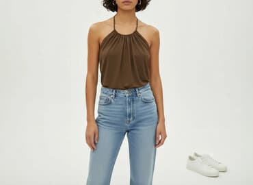 zara sandały złote: Zara, Top damski, rozmiar S — 9