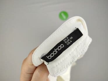 biale szerokie jeansy: Boohoo, Spodnie materiałowe damskie, rozmiar S — 5