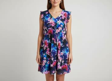 sukienki midi kwiaty: Sukienka damska, rozmiar S — 1