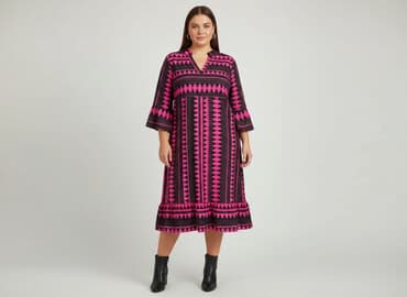 różowa sukienka z długim rękawem: Sukienka damska, rozmiar XL — 1