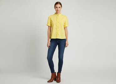 żółte bluzki z krótkim rękawem: Big Star, Bluzka damska, rozmiar S — 6