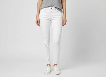 białe spodnie hello kitty: Jeansy damskie, rozmiar S — 1