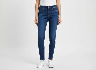 woskowane jeansy z wysokim stanem: H&M, Jeansy damskie, rozmiar M — 6
