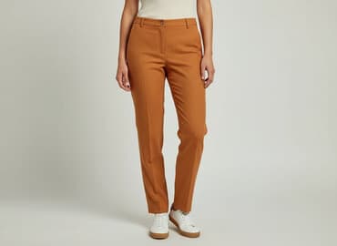 pomarańczowe spodnie hello kitty: Spodnie materiałowe damskie, rozmiar S — 1