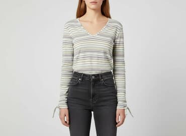 koszulka z długim rękawem w paski: Principles, T-shirt damski, rozmiar M — 6