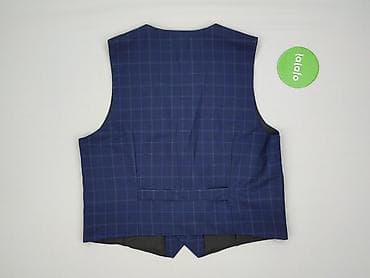 pull and bear pull and bear pull and bear: Męska kamizelka garniturowa w granatową kratę - Fason: klasyczny — 4