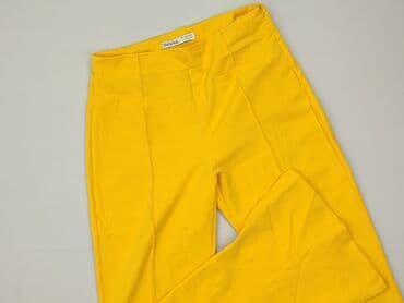 brązowe szerokie spodnie bershka: Bershka, Spodnie materiałowe damskie, rozmiar L — 1