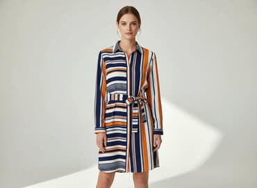 sukienka w kolorowe paski: Sukienka damska, rozmiar S — 1