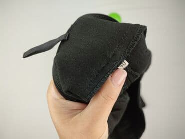 spodnie z wysokim stanem czarne eleganckie: Material trousers for women, size L — 4