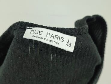 bluzki basic czarne: Rue Paris, Bluzka damska, rozmiar L — 5