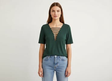 bluzki w serek plus size: H&M, Bluzka damska, rozmiar M — 1