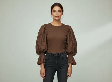 czerwony stanik pod białą bluzkę: Bluzka damska, rozmiar M — 7