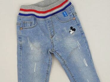 modne jeansy: Denim pants, Disney, 9-12 months, condition - Perfect — 1