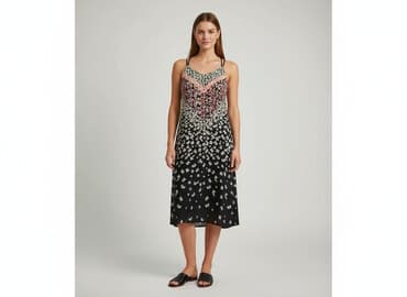 sukienka i sandały na koturnie: Sukienka damska, rozmiar S — 1