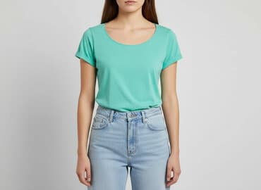 mock neck t shirty: T-shirt damski, rozmiar M — 1