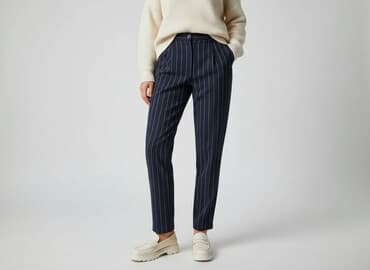 szerokie spodnie new yorker: Spodnie materiałowe damskie, rozmiar L — 6