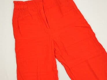 spodnie czerwone w krate: Material trousers for women, size L (EU 40) — 1