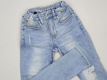stradivarius crop top: Spodnie jeansowe, H&M, 9 lat, 128/134, stan - Bardzo dobry — 1