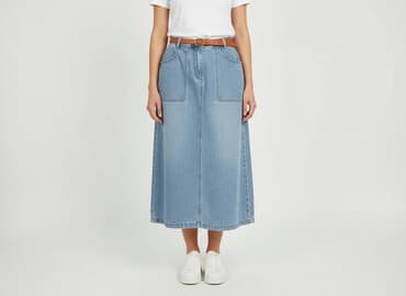 spodenko spódniczka jeans: Denim, Spódnica damska, rozmiar L — 6