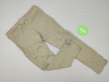 legginsy beżowe prążkowane: CLICK, Legginsy Eleganckie damskie, rozmiar L — 4