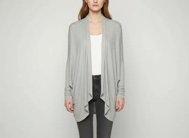 kapcie na drutach z prostokąta: Kardigan damski, rozmiar S — 1