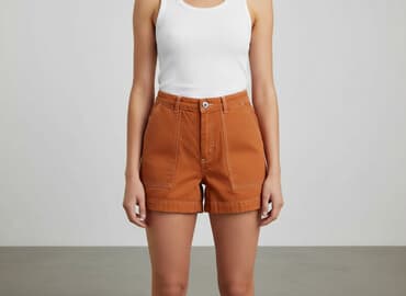 krótkie spodenki pomarańczowe damskie: H&M, Szorty damskie, rozmiar 2XS — 7