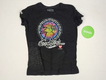 czarne koszulki damskie z nadrukiem: Футболка жіноча, розмір M — 3