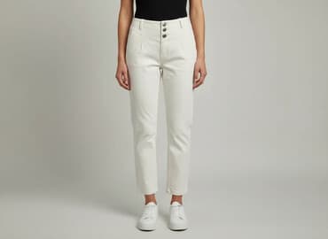 kuloty damskie jeansy: Spodnie materiałowe damskie, rozmiar S — 5