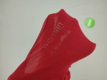 czerwona bluzki z dekoltem v: Woman, Top damski, rozmiar S — 5