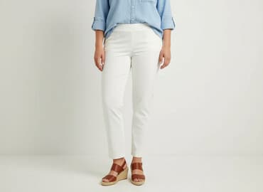 biale szerokie jeansy: Spodnie materiałowe damskie, rozmiar 2XL — 6