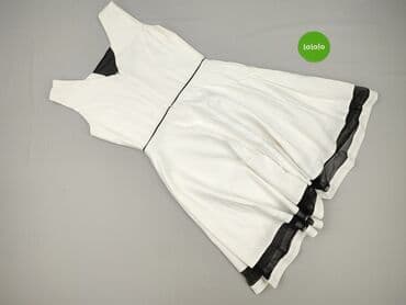 sukienka biała z czarnymi wstawkami: White, Sukienka damska, rozmiar L — 3