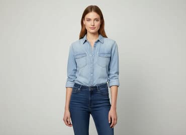 bluzki jeansowe: Koszula damska, rozmiar S — 6