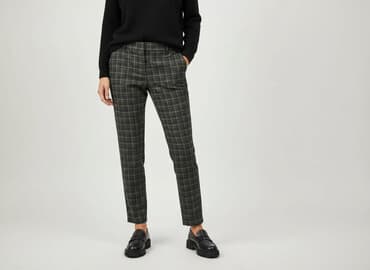 rajstopy w kratę: Spodnie materiałowe damskie, rozmiar S — 6