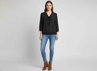 satynowe bluzki czarne: Bluzka damska, rozmiar M — 7