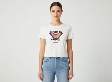 bershka t shirty barbie: Bershka, T-shirt damski, rozmiar S — 1