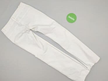 biale szerokie jeansy: Spodnie materiałowe damskie, rozmiar M — 3