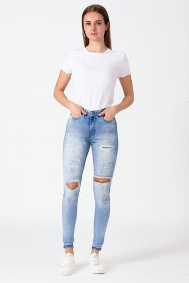 dżinsy w róże: Pinko, Jeansy damskie, rozmiar S — 1