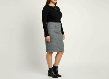 plisowane spódnice szara: Papaya, Spódnica damska, rozmiar XL — 6