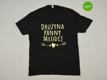 czarne t shirty ze złotym nadrukiem: T-shirt damski, rozmiar L — 2