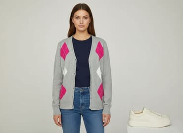 buty na koturnie z futerkiem: Kardigan damski, rozmiar S — 7