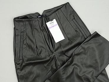 killah pants: Sinsay – damskie spodnie z ekoskóry - Model: proste, z wysokim stanem — 1