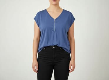 bluzka damska z suwakiem: Bluzka damska, rozmiar 3XL — 1