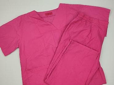 identic clothes: Komplet medyczny damski – bluzka + spodnie, kolor intensywny róż - — 1
