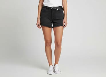 spodenki jeansowe z wysokim stanem pull and bear: PrettyLittleThing, Szorty damskie, rozmiar M — 6