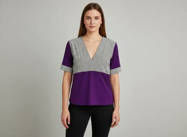 lawendowa bluzki damskie: Bluzka damska, rozmiar L — 5