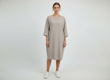 sukienki beżowa midi: Sukienka damska, rozmiar S — 1