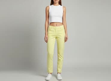 biale szerokie jeansy: Boohoo, Spodnie materiałowe damskie, rozmiar M — 6